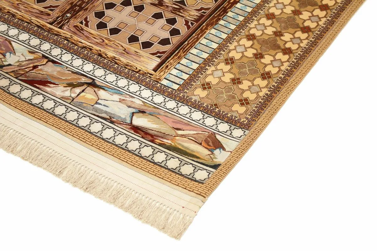 Perser Esfahan — handgeknüpfter Wolle-Teppich aus Esfahan, Halbantik. — Ansicht 3