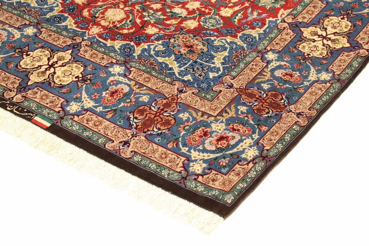 Perser Esfahan — handgeknüpfter Wolle-Teppich aus Esfahan, Halbantik. — Ansicht 3