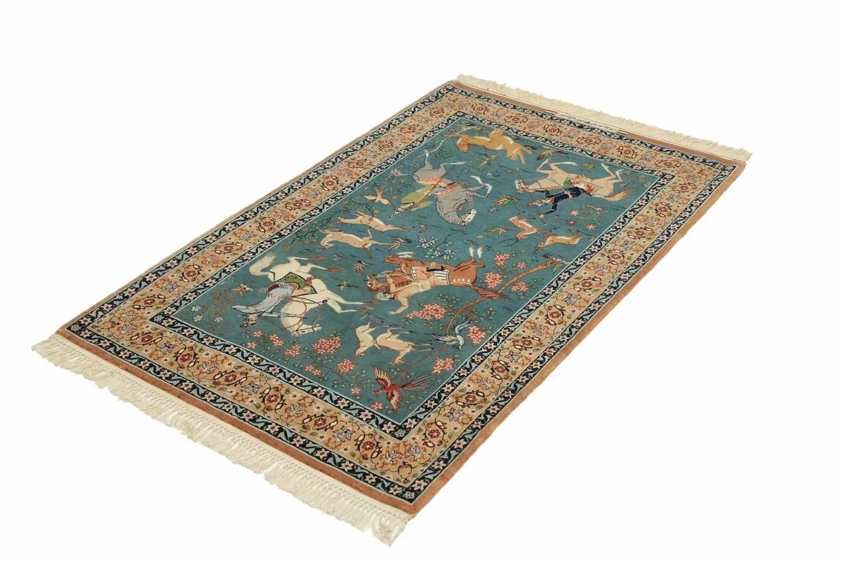 Perser Esfahan — handgeknüpfter Wolle-Teppich aus Esfahan, Halbantik. — Ansicht 4