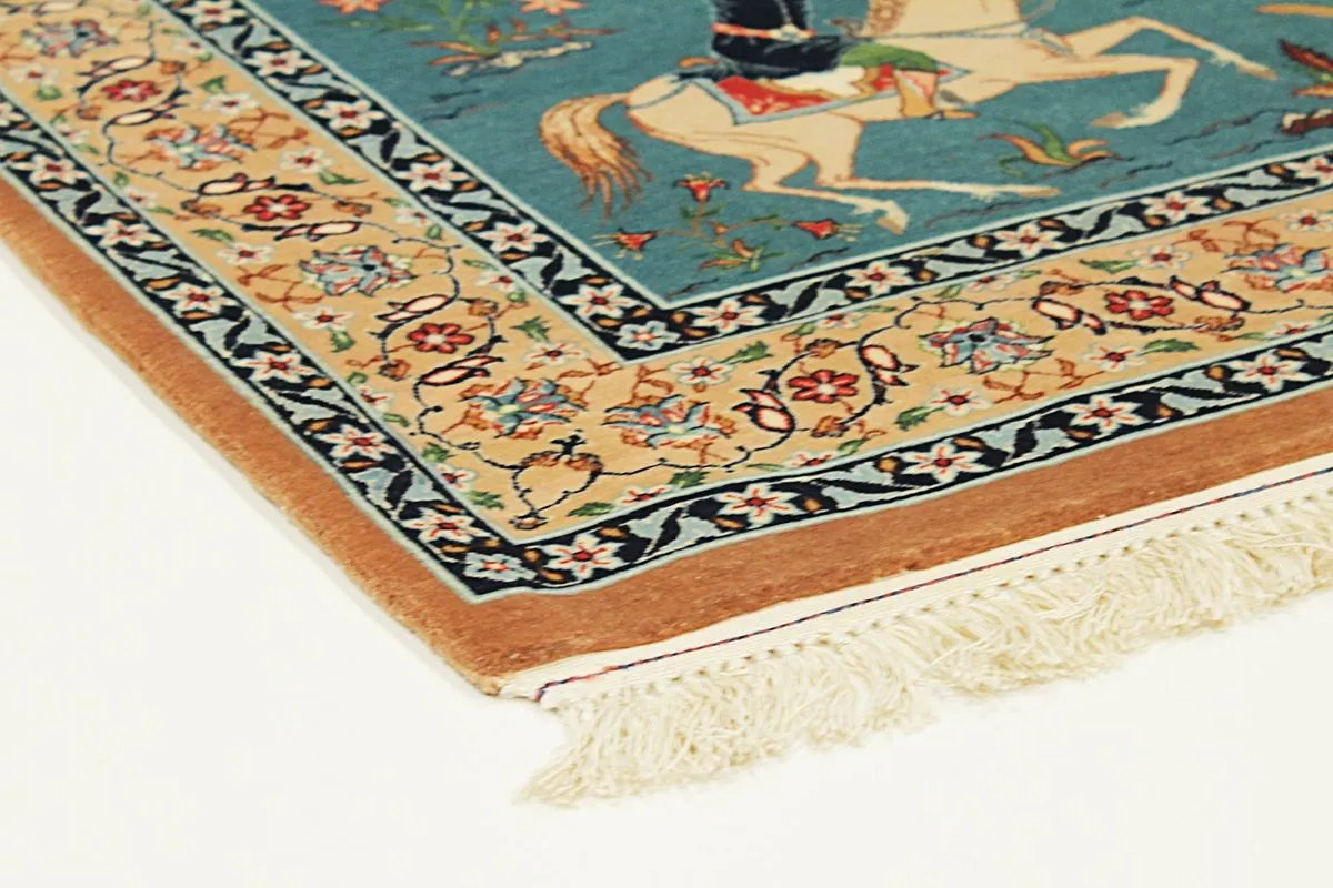 Perser Esfahan — handgeknüpfter Wolle-Teppich aus Esfahan, Halbantik. — Ansicht 5
