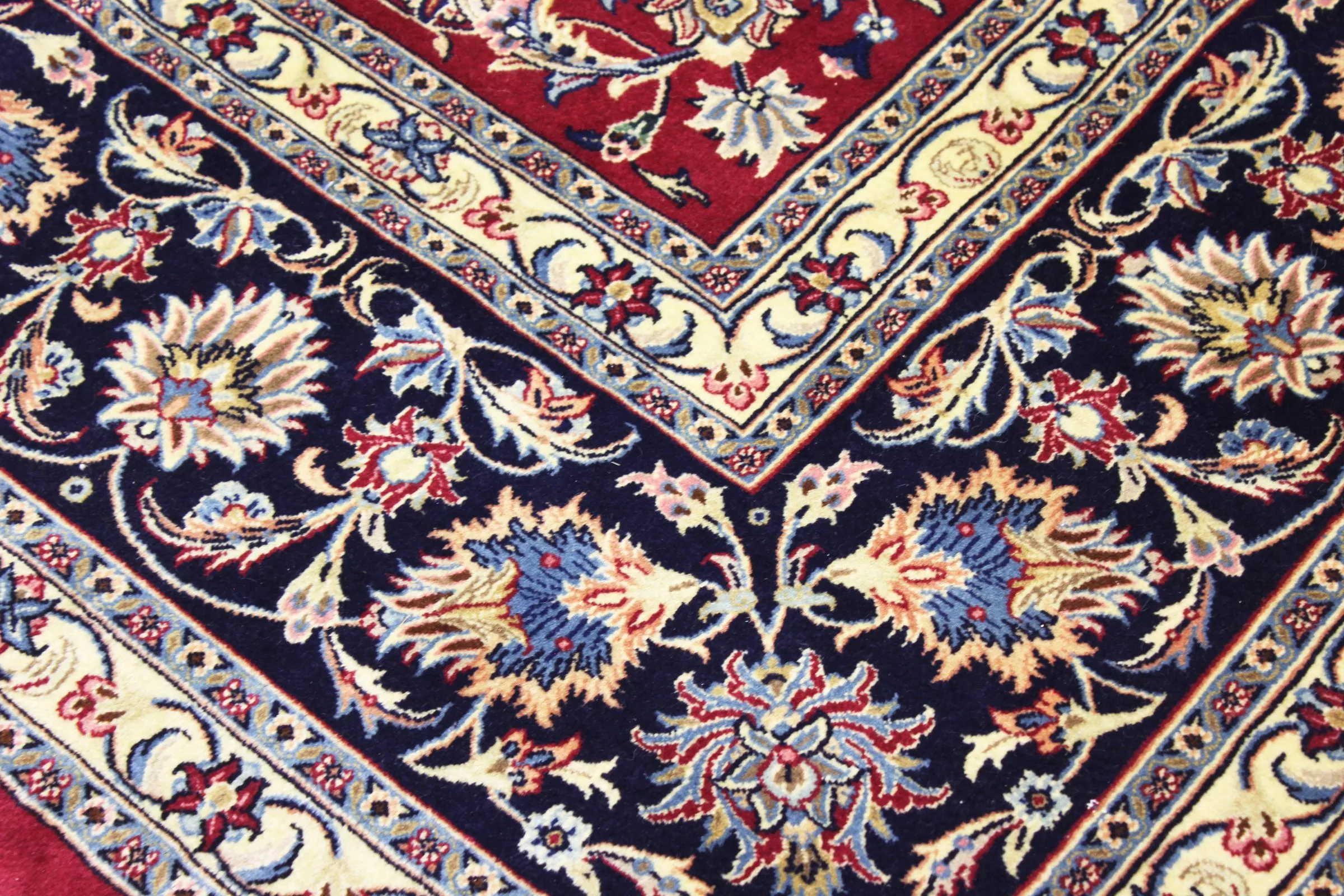 Perser Mashad — handgeknüpfter Wolle-Teppich aus Mashad, Halbantik. — Ansicht 6
