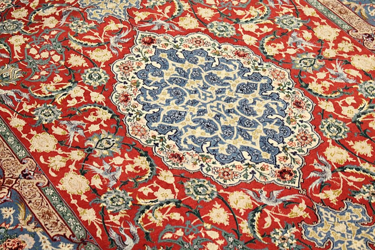 Perser Esfahan — handgeknüpfter Wolle-Teppich aus Esfahan, Halbantik. — Ansicht 6
