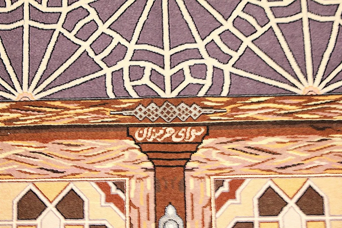Perser Esfahan — handgeknüpfter Wolle-Teppich aus Esfahan, Halbantik. — Ansicht 7